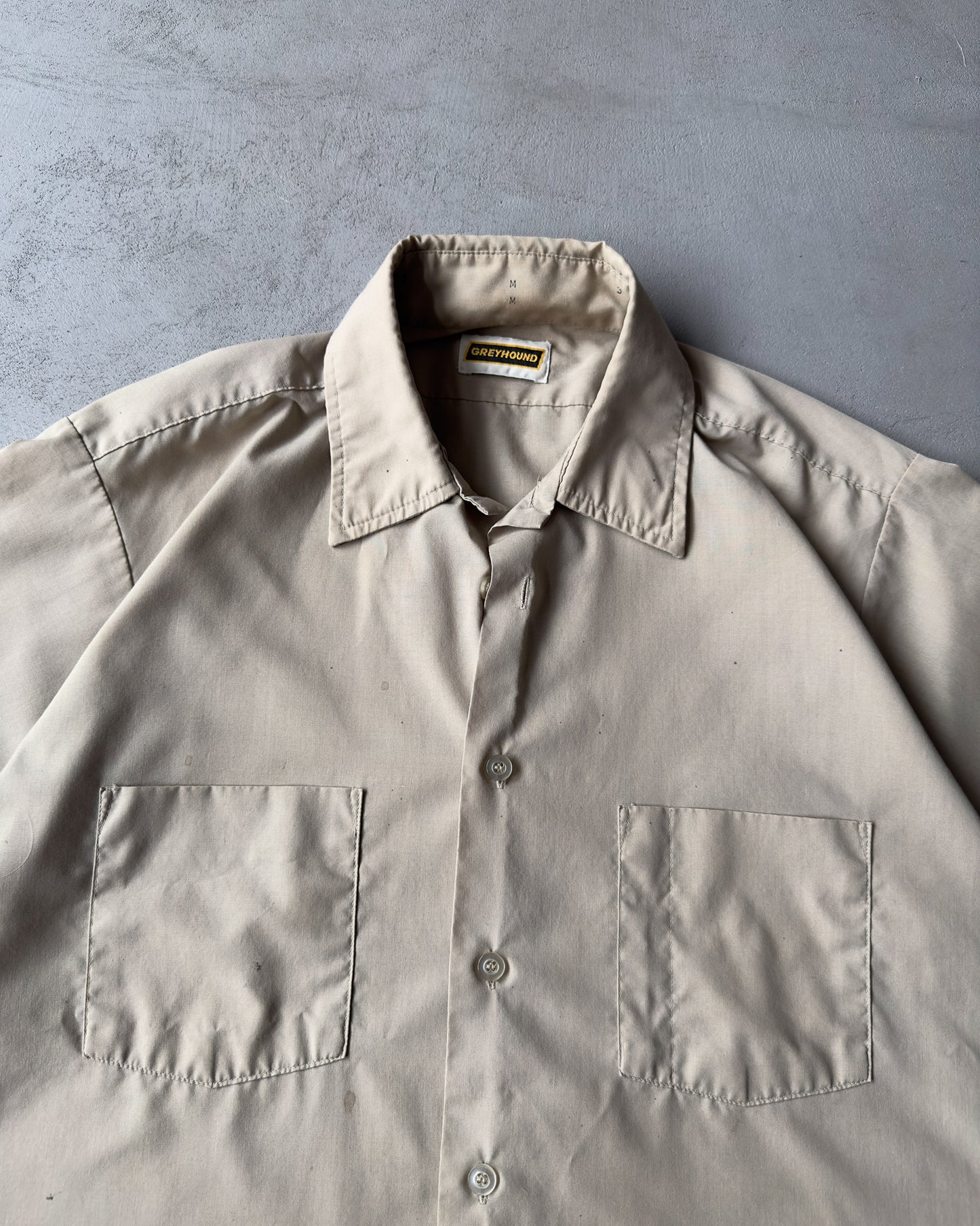 1980s - Tan Work Shirt - M/L