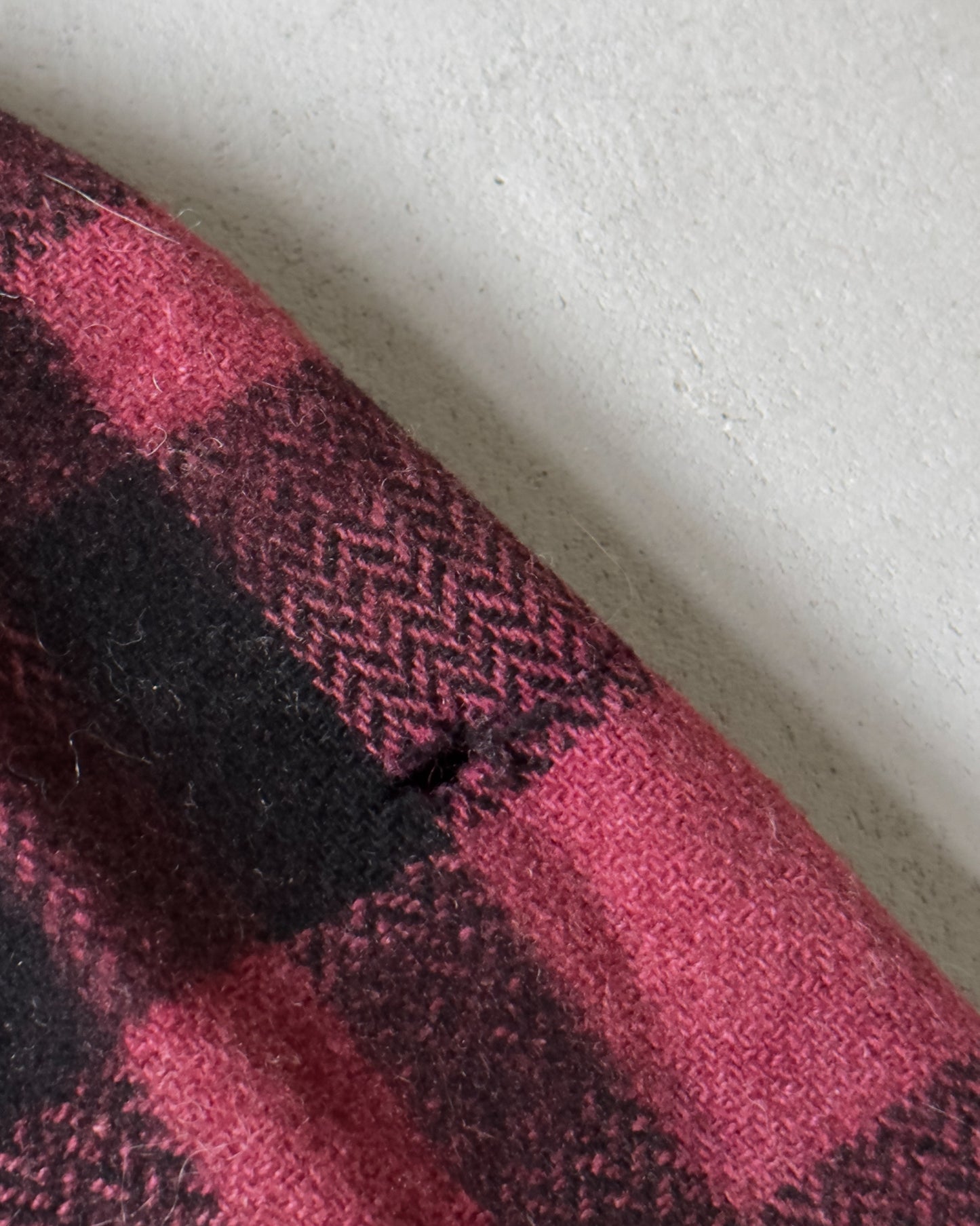1960s - Black/Burgundy Mackinaw Wool Jacket - M