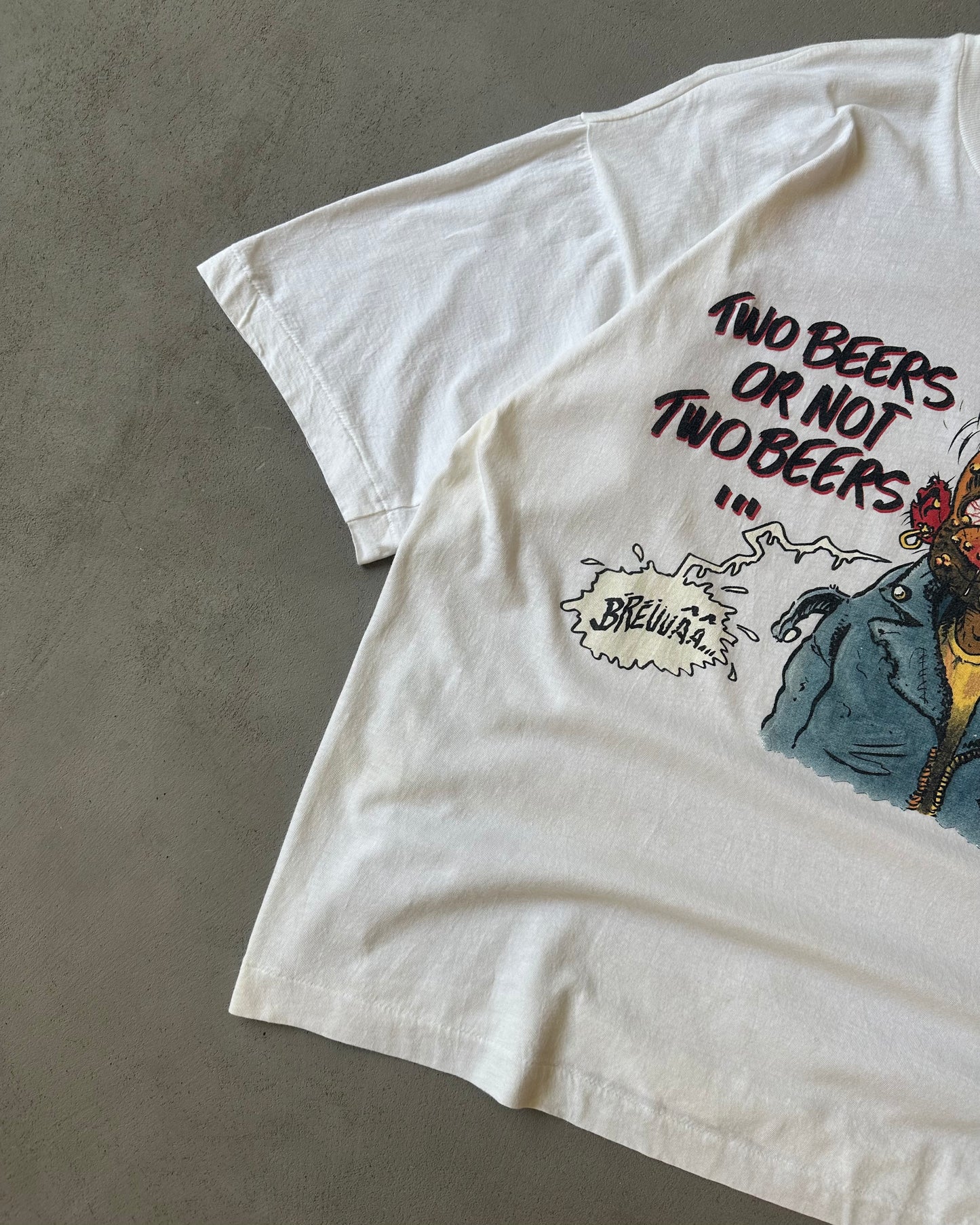 1990s - White "Two Beers" T-Shirt - L