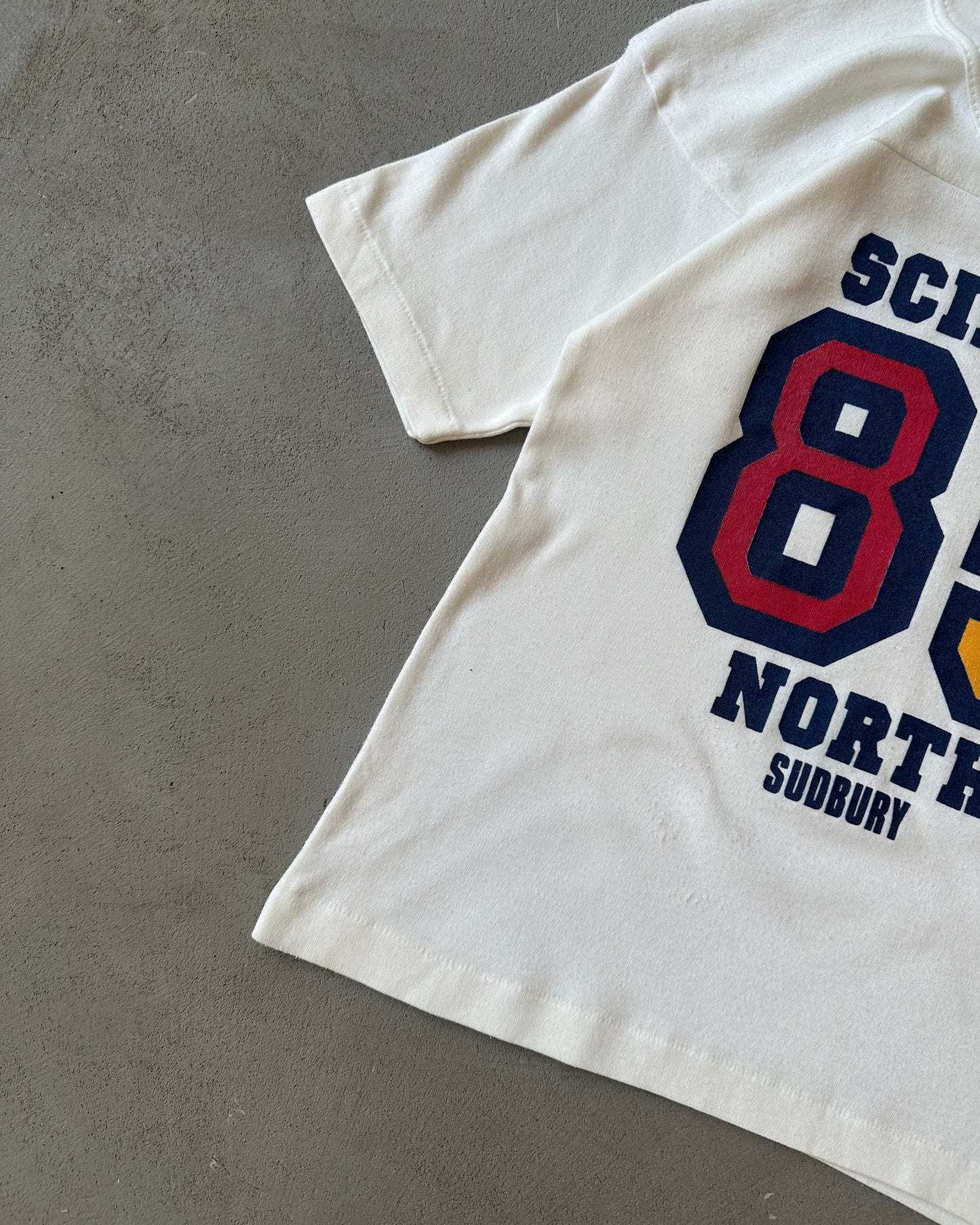 1980s - White "Science 85" Baseball T-Shirt - W(XS)