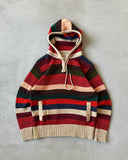 1970s - Multicolour Striped Hooded Sweater - XS