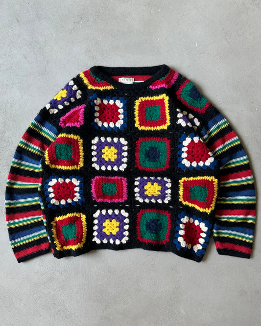 1990s - Distressed Multicolor Crochet Sweater - W(M)