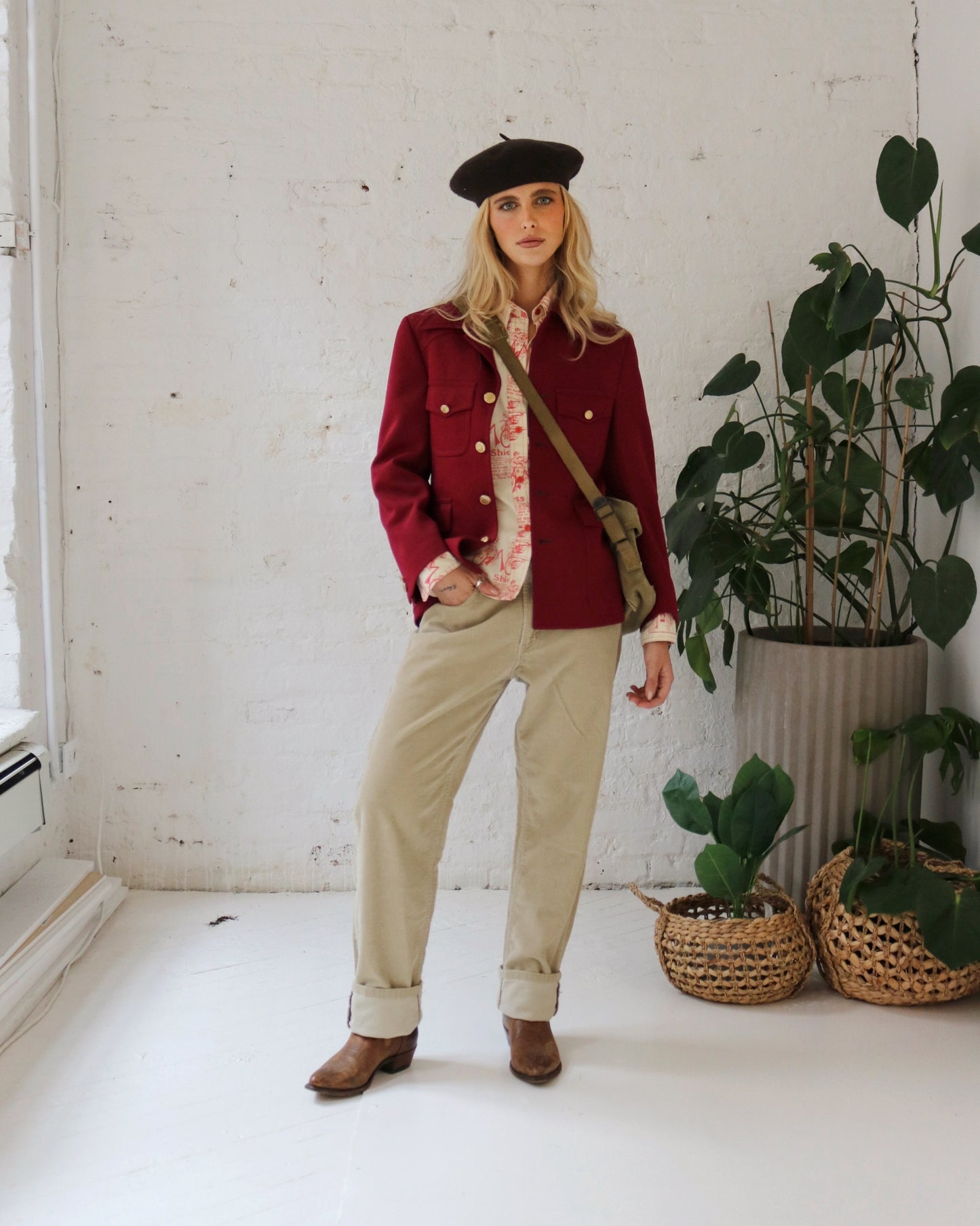 1960s - Burgundy Blazer Jacket - XS/S