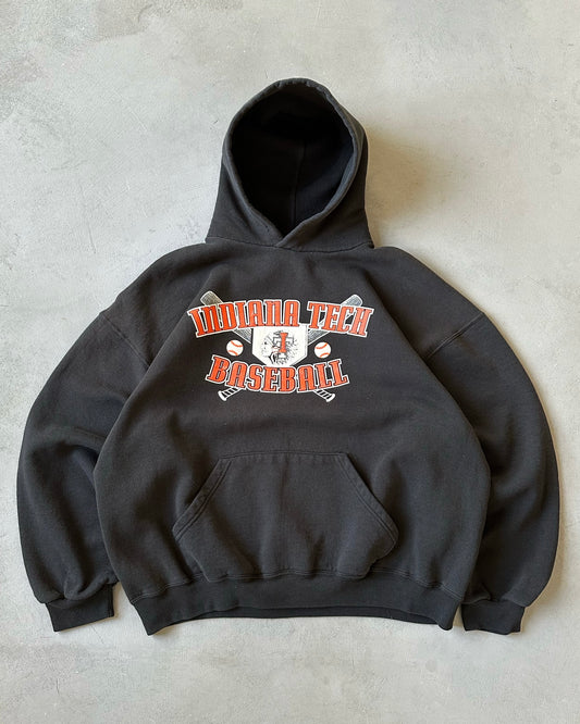 1990s - Black Indiana Russell Hoodie - L