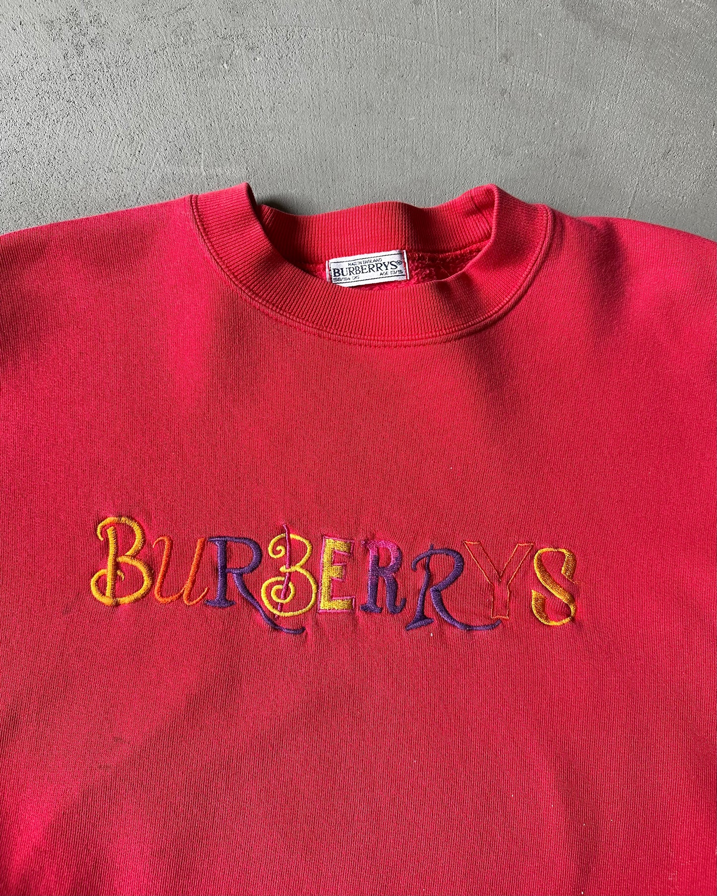 1990s - Red Burberrys' Crewneck - (W)S