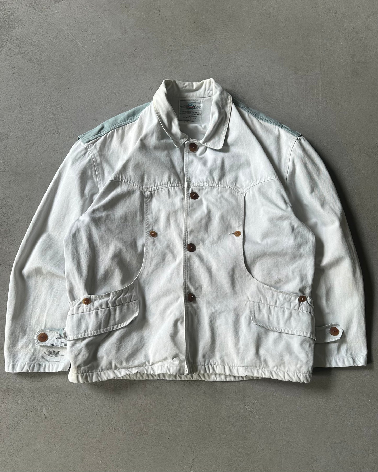 1990s - Distressed White Barn Jacket - M/L