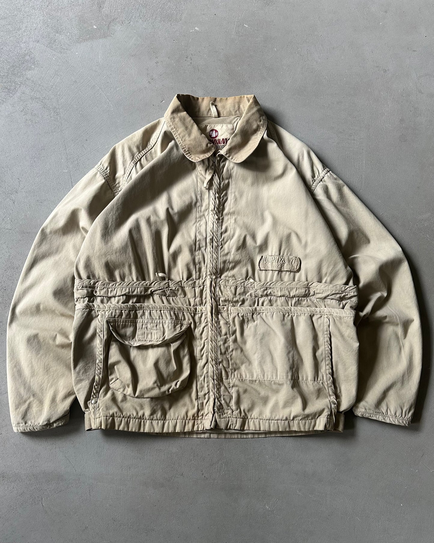 1990s - Beige Utility Jacket - XL