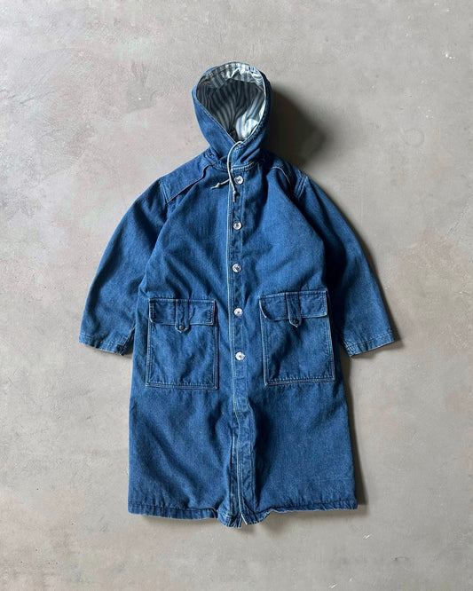 1990s - Blue Denim Coat - S