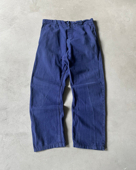 1970s - Blue French Work Pants - 34x29