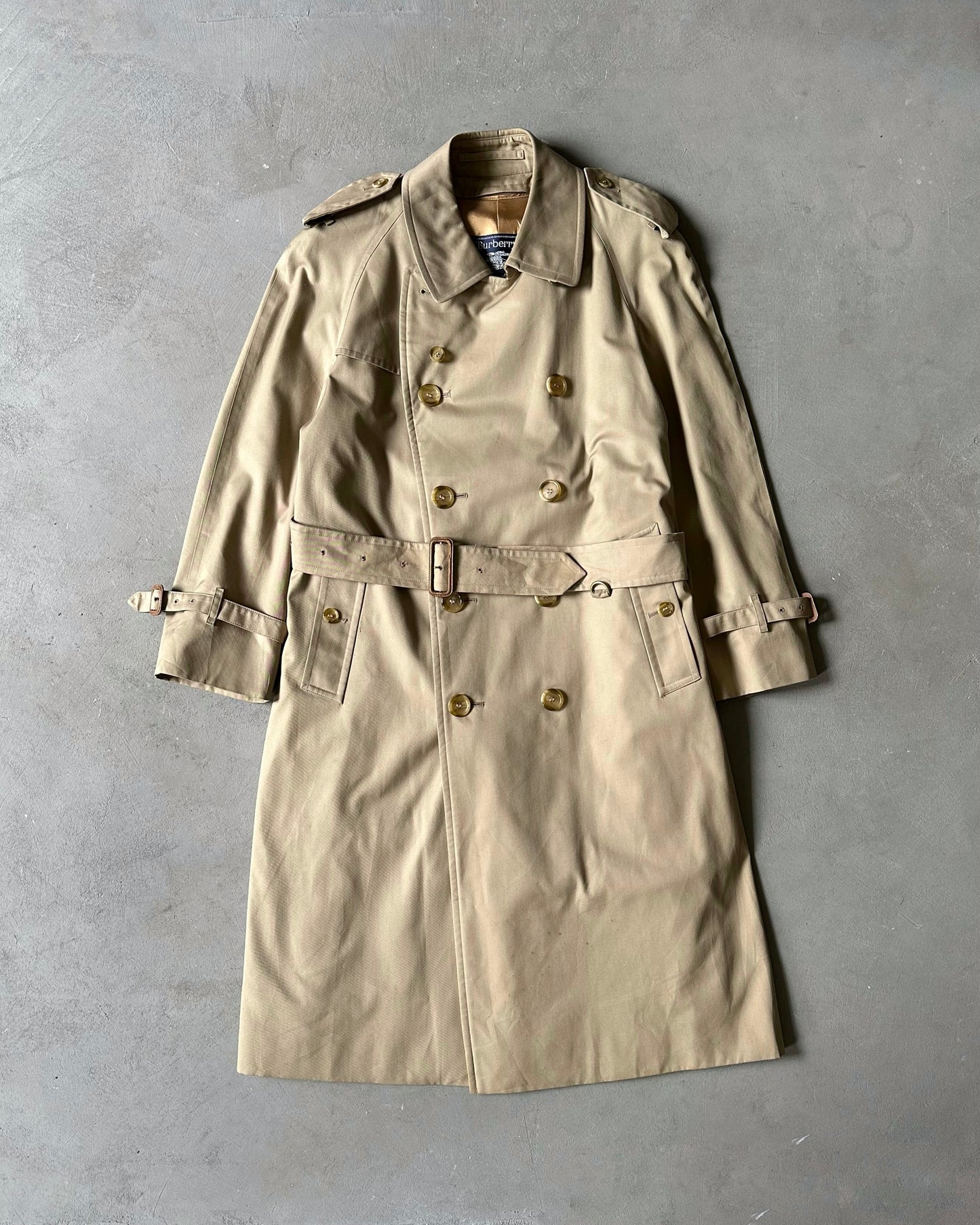 Années 1980 - Trench-coat Burberrys beige - 38 (Court)