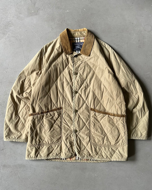 1990s - Beige Burberrys' Quilted Jacket - XL