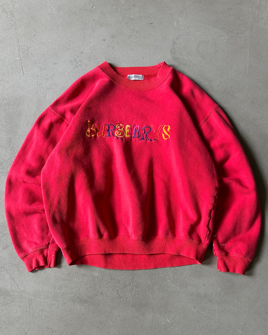 Années 90 - Sweat ras du cou rouge Burberrys' - (F)M
