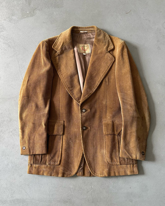 1970s - Light Brown Corduroy Blazer Jacket - 40