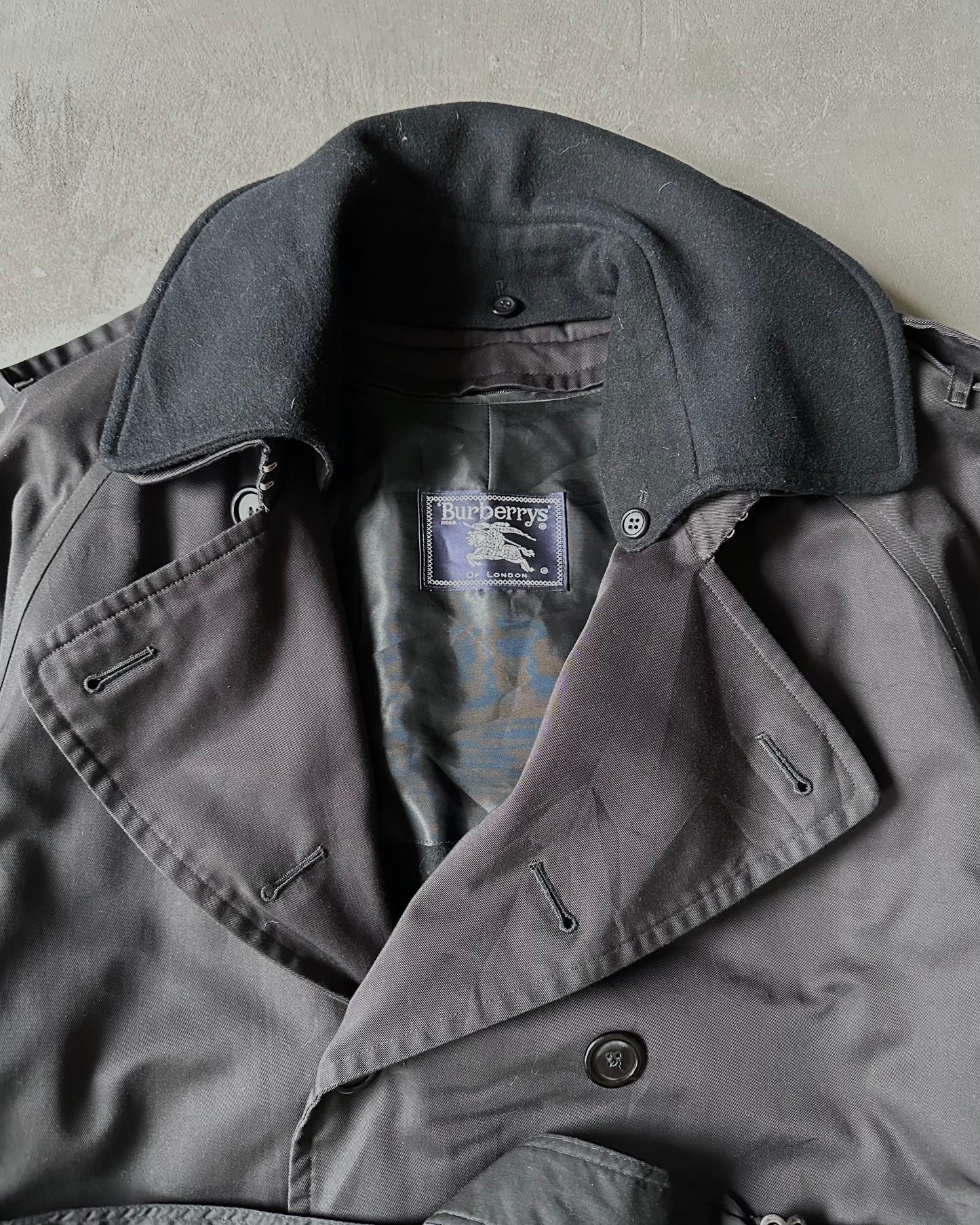 Années 90 - Trench-coat Burberry noir - 38(S)