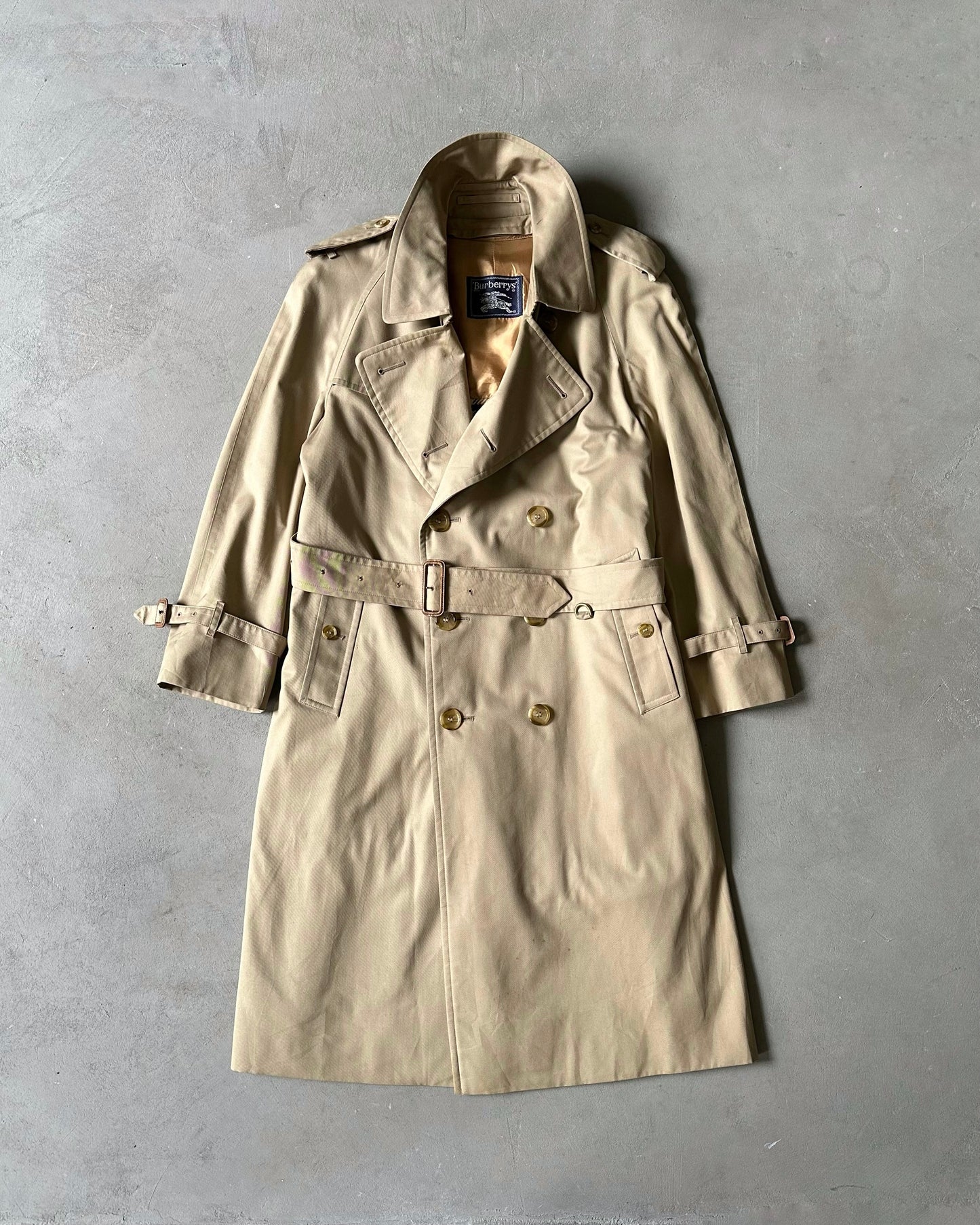 Années 1980 - Trench-coat Burberrys beige - 38 (Court)