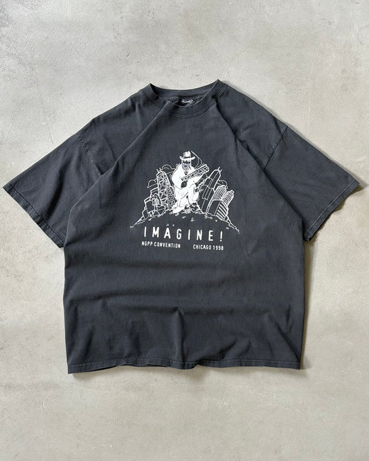 Années 90 - T-Shirt Noir Imagine - XL