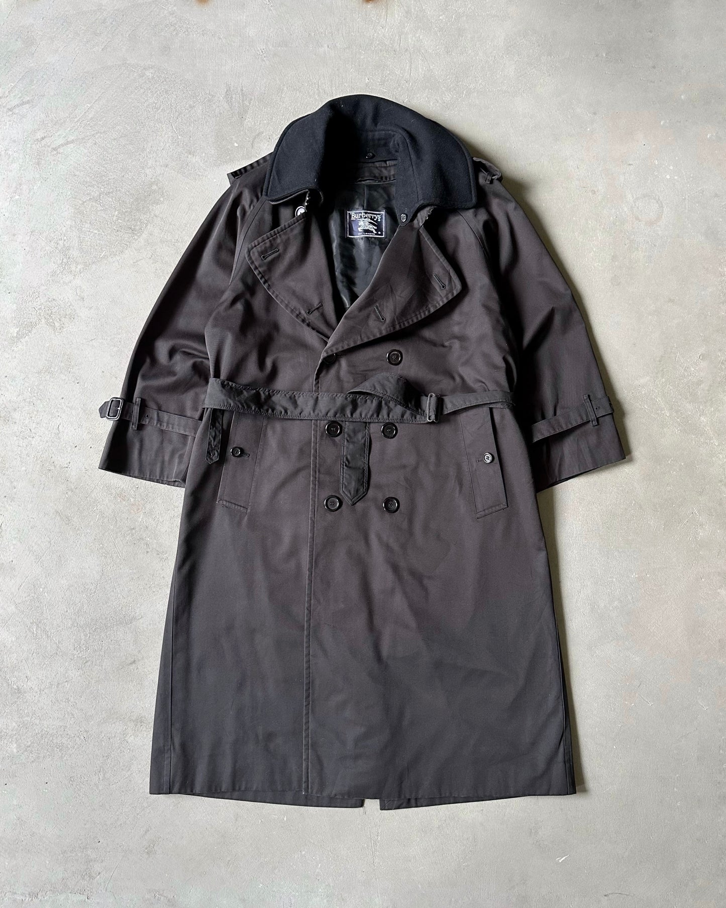 Années 90 - Trench-coat Burberry noir - 38(S)