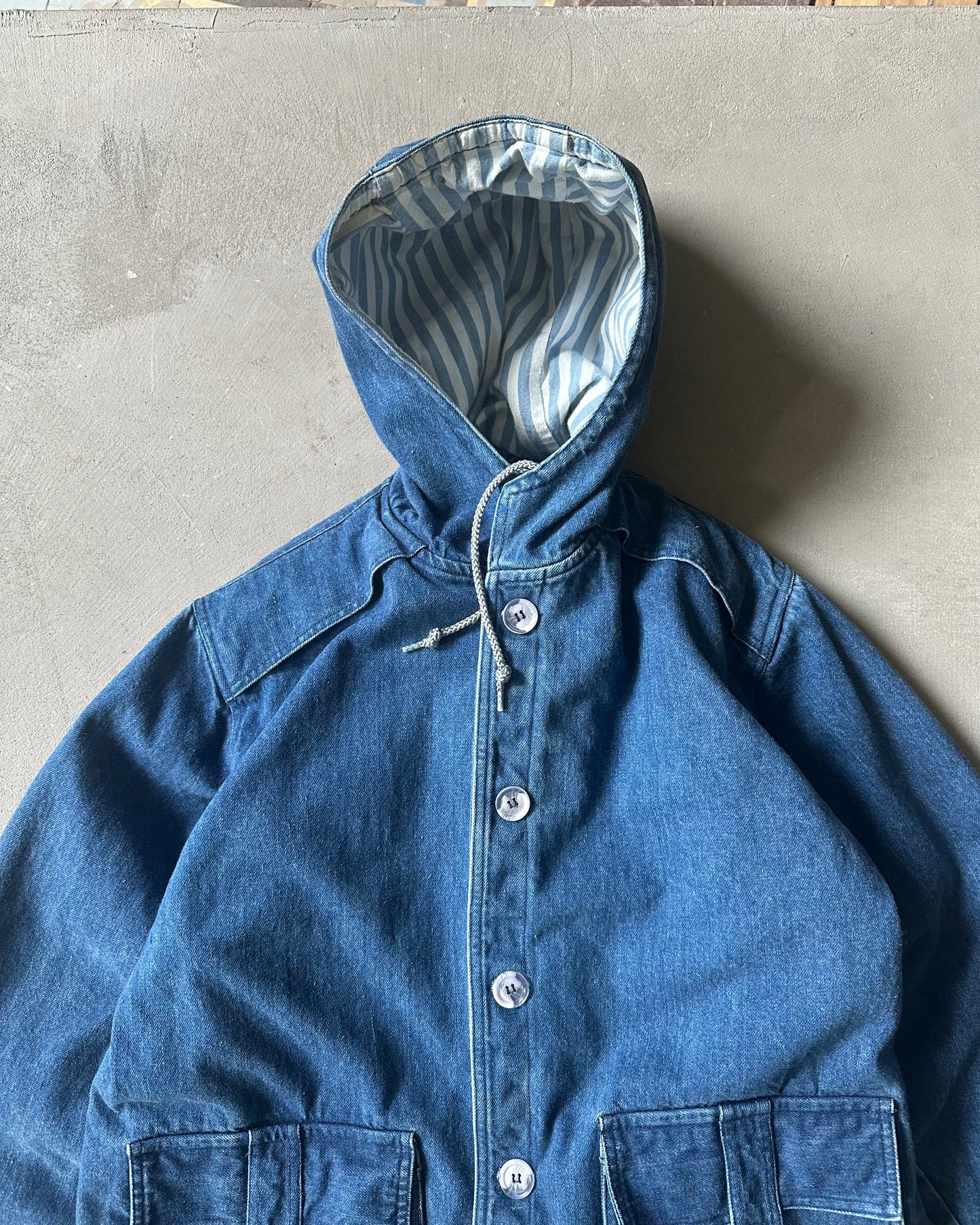 Années 90 - Manteau en Jean Bleu - S