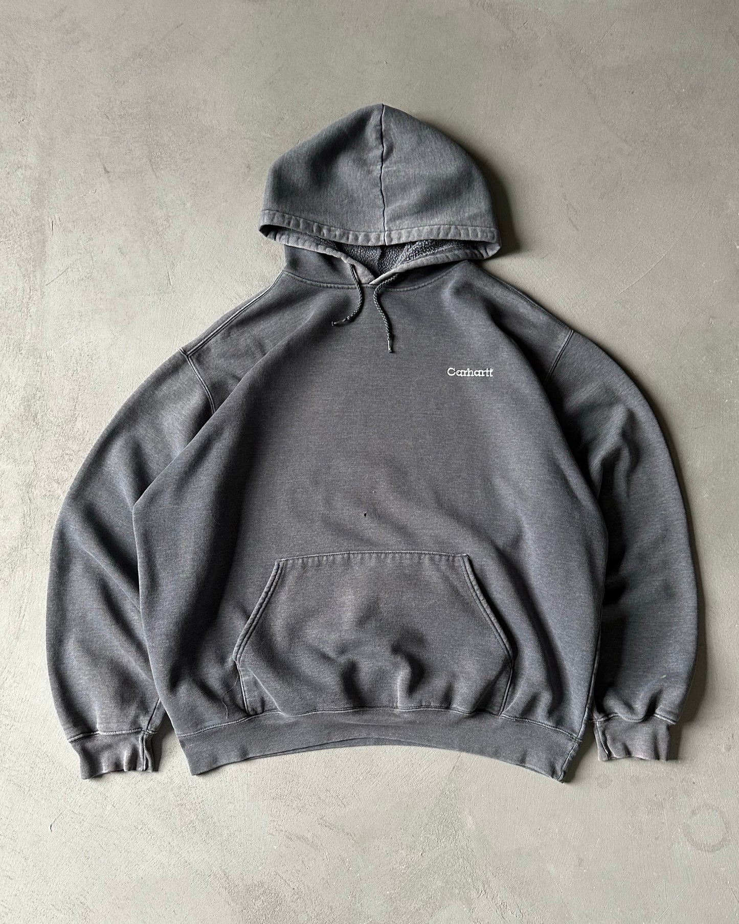 2000s - Distressed Charcoal Carhartt Hoodie - XL