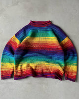 1980s - Rainbow Wool Sweater - XL