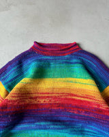 1980s - Rainbow Wool Sweater - XL