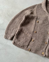 1980s - Brown Double Breasted Wool Sweater - M/L