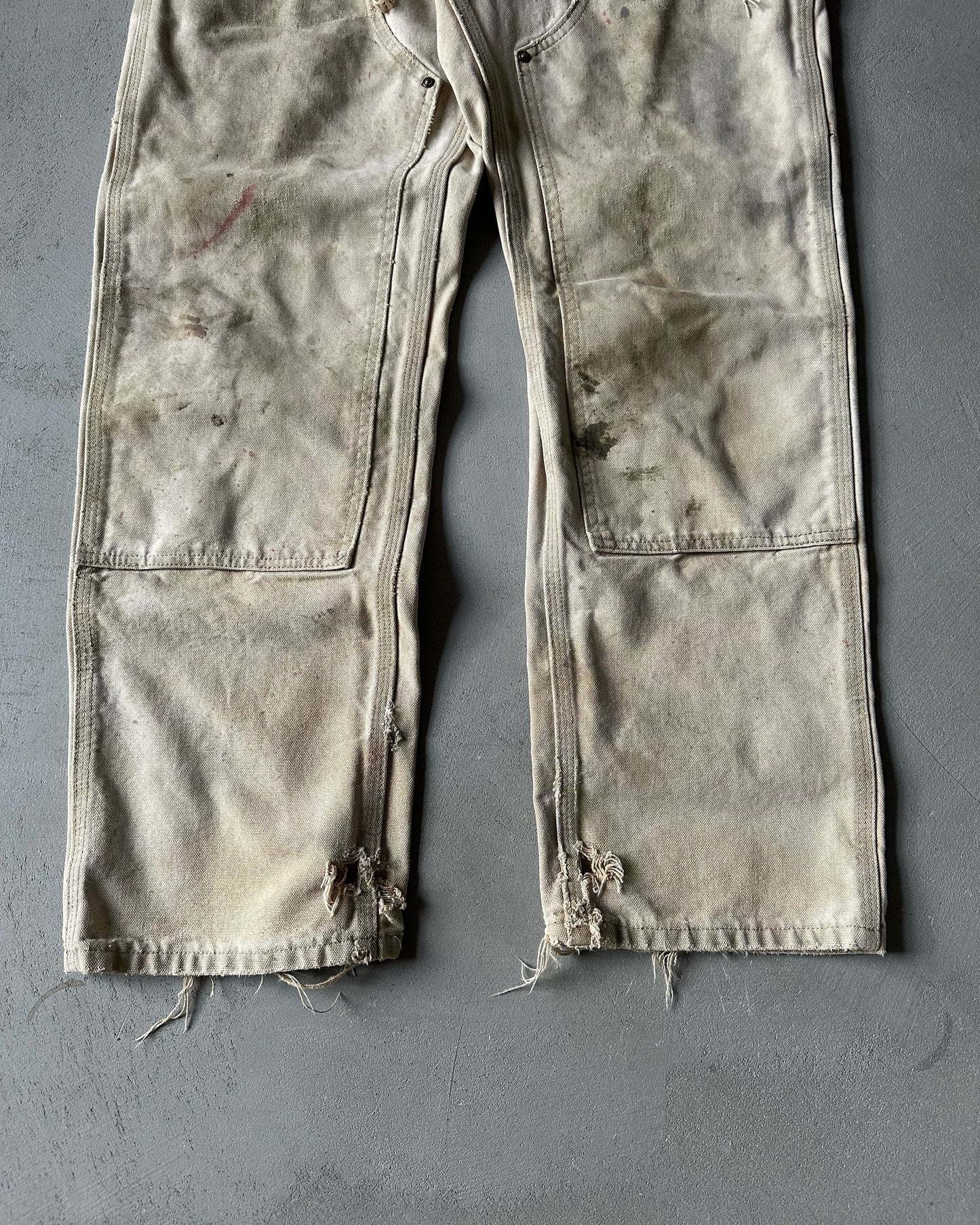 2000s - Destroyed Tan Carhartt Double Knees - 31x29