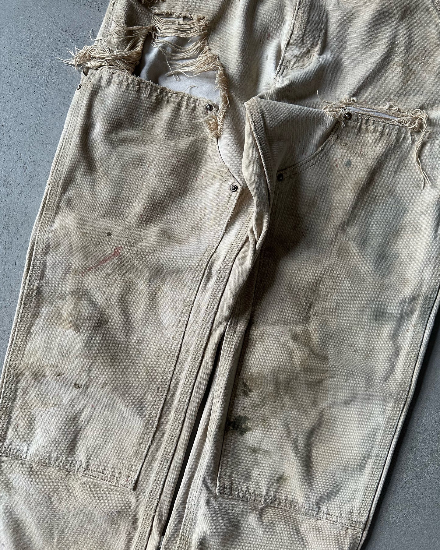 2000s - Destroyed Tan Carhartt Double Knees - 31x29