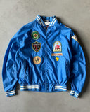 1980s - Blue "Patch" Nylon Bomber Jacket - S