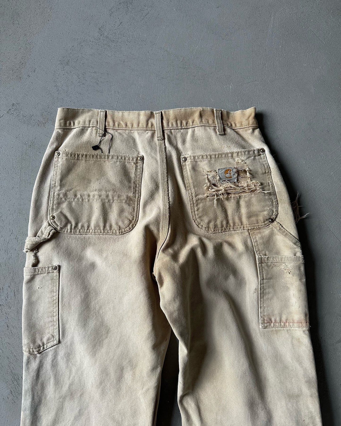 2000s - Destroyed Tan Carhartt Double Knees - 31x29