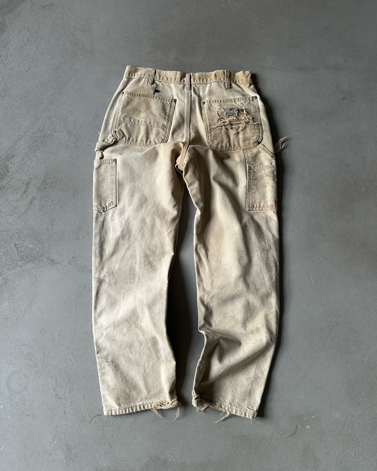 2000s - Destroyed Tan Carhartt Double Knees - 31x29