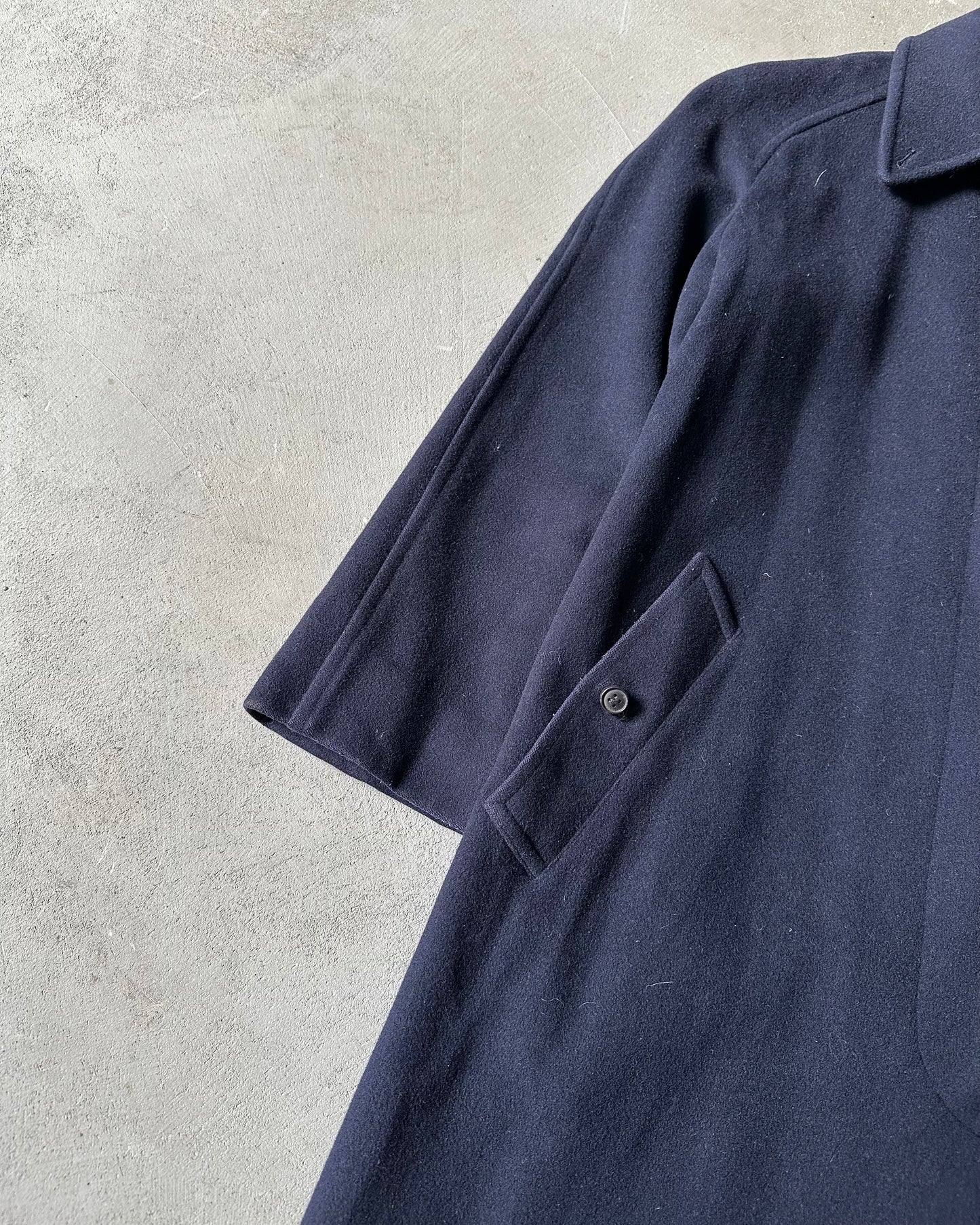 1990s - Navy Burberrys' Wool Women's Coat - (W)XS