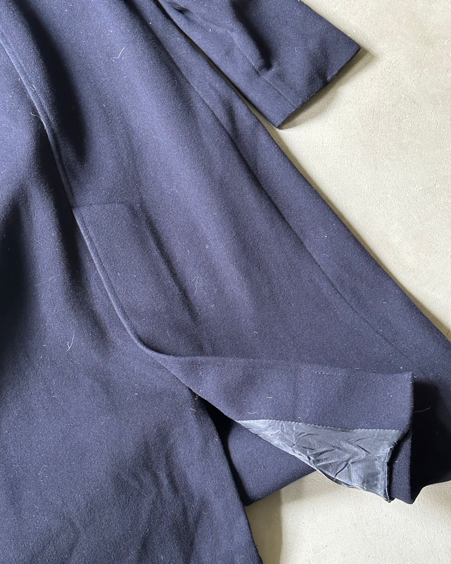 1990s - Navy Burberrys' Wool Women's Coat - (W)XS