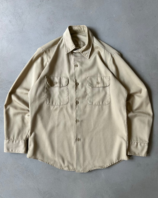 1970s - Tan Work Shirt - S/M