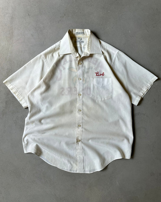 1980s - Cream JOKERS Chainstitch Shirt - L/XL