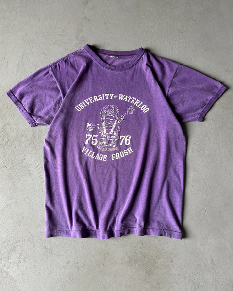 1970s - Faded Purple "Waterloo" Ringer T-Shirt - S/M