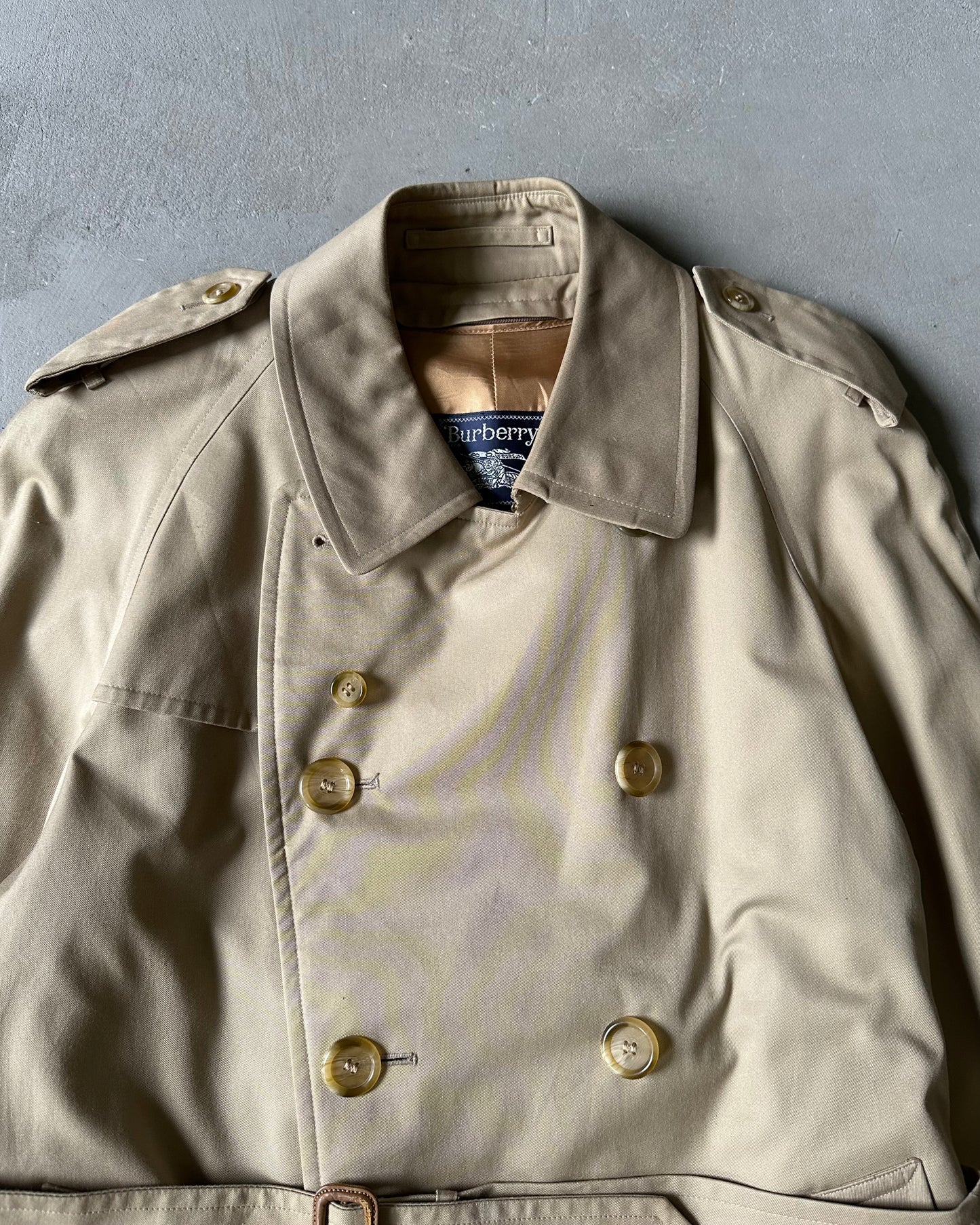 Années 1980 - Trench-coat Burberrys beige - 38 (Court)