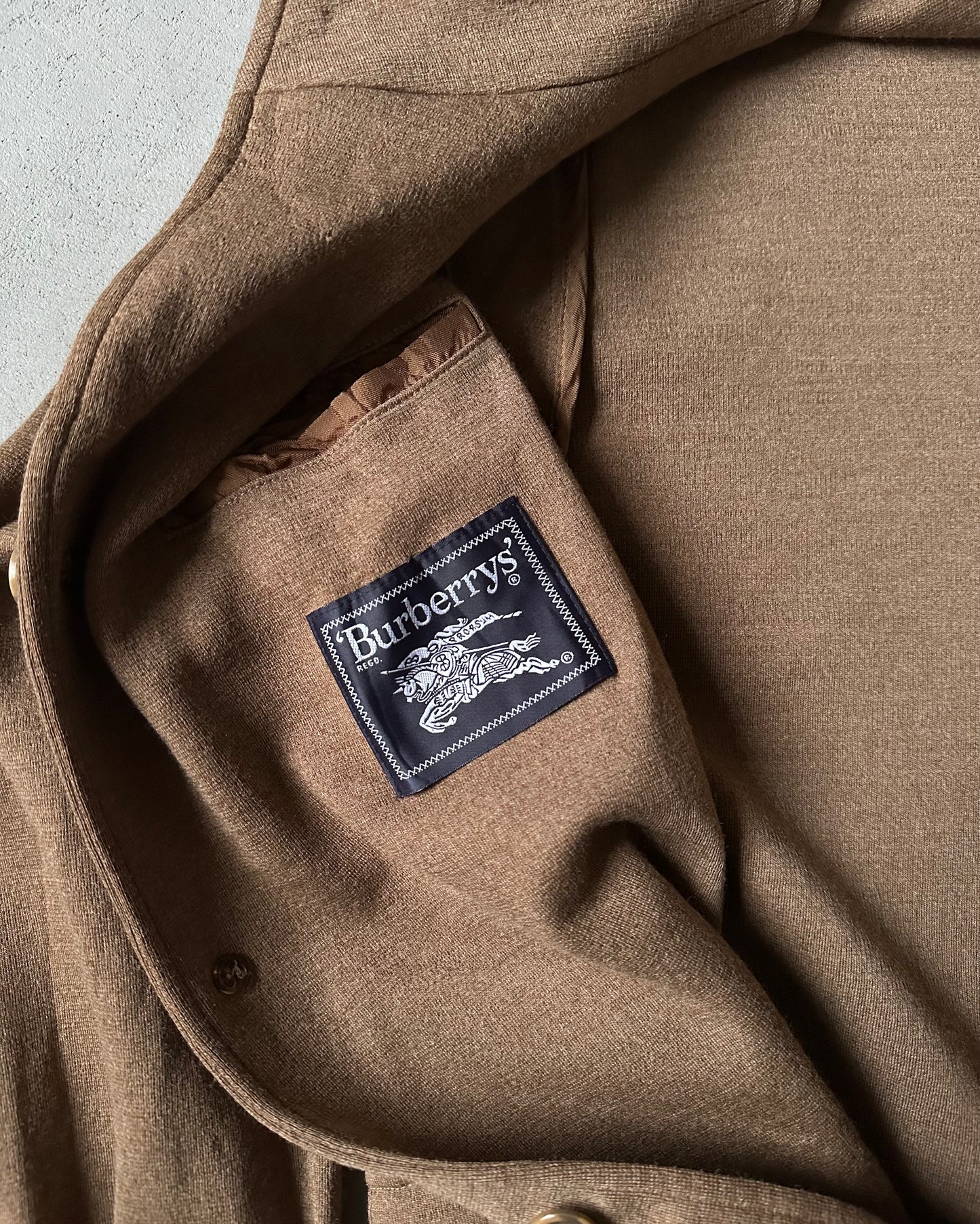 1990s - Light Brown Burberrys' Wool Overshirt - M/L