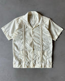 1980s - Cream Embroidered Shirt - XS/S