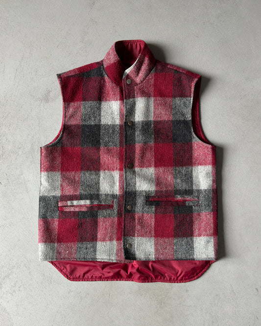 1980s - Red/Grey Reversible Vest - M