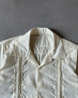 1980s - Cream Embroidered Shirt - XS/S