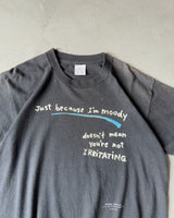 1990s - Faded Black "Moody" T-Shirt - L