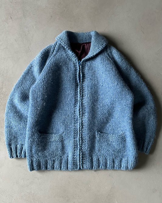 1970s - Blue Cowichan Sweater - W(S/M)