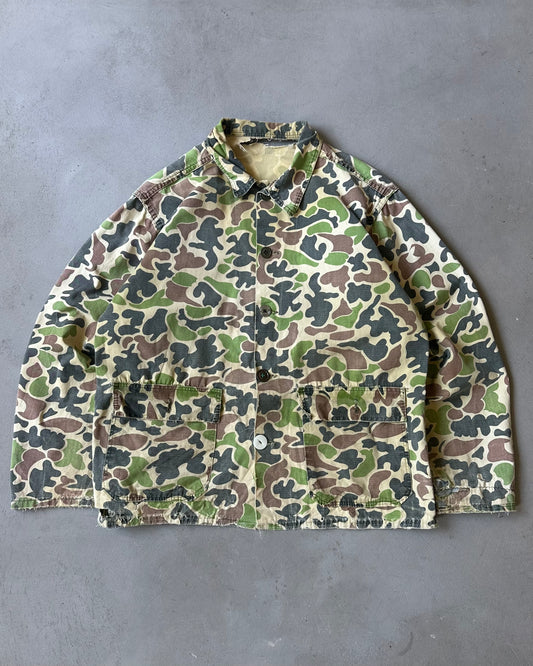 1970s - Distressed Camo Chore Overshirt - S/M