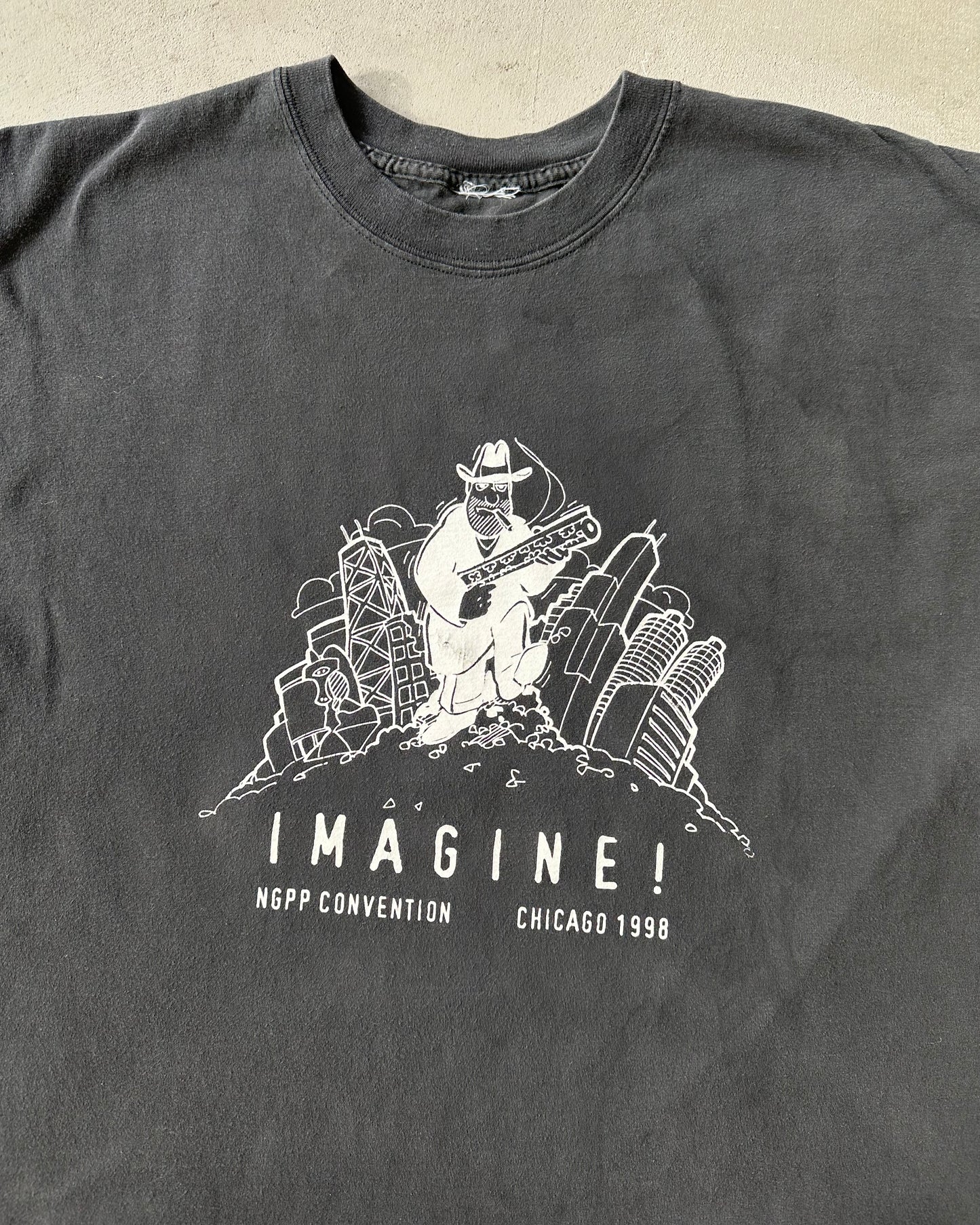 Années 90 - T-Shirt Noir Imagine - XL