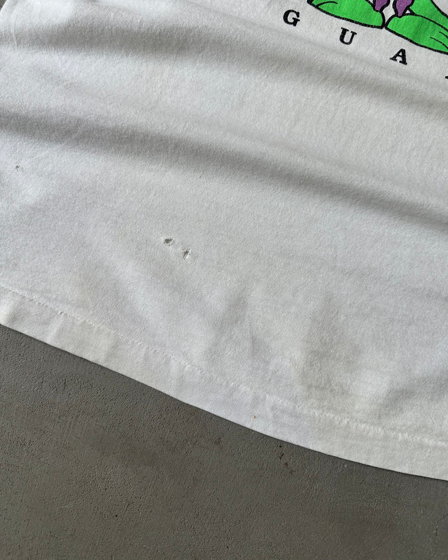 Années 90 - T-shirt de sport Gecko blanc vieilli - XL