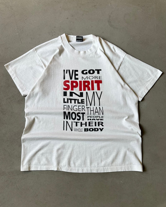 Années 90 - T-shirt blanc "Spirit" - M