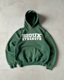1990s - Faded Green Sioux Russell Cropped Hoodie - S/M