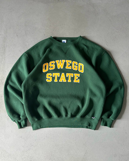 1990s - Forest Green Oswego Russell Crewneck - L