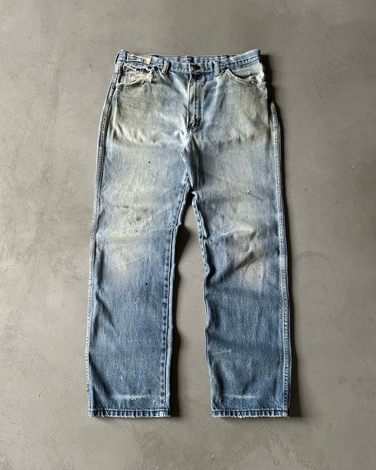 1980s - Distressed Wrangler "Smiley" Jeans - 34x29